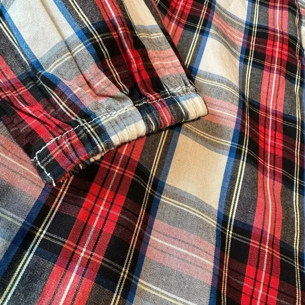 J. Crew Crewcuts Factory Girls' Plaid Top with jeweled buttons 8
